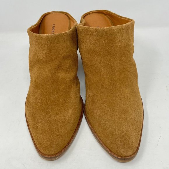 Lucky Brand Womens Sebiki Leather Suede Mule Size‎ 9.5 M Topanga Tan - Picture 3 of 11